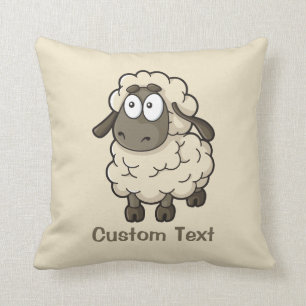 Sheep Cartoon Beige Cushion