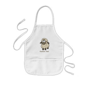 Sheep Cartoon Beige Kids Apron