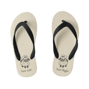 Sheep Cartoon Beige Kid's Jandals