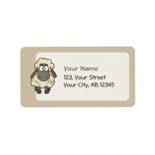 Sheep Cartoon Beige Label