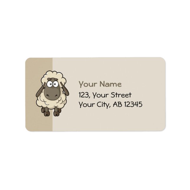 Sheep Cartoon Beige Label (Front)