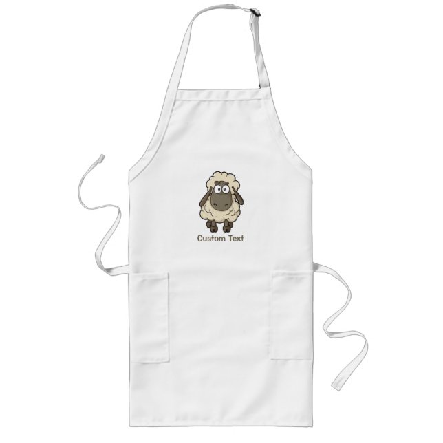 Sheep Cartoon Beige Long Apron (Front)