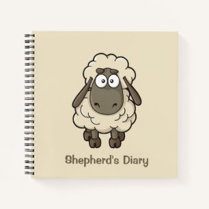 Sheep Cartoon Beige Notebook