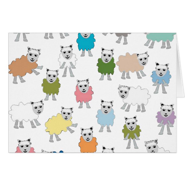 Sheep Cartoon Colourful (Front Horizontal)