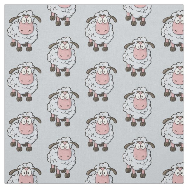 Sheep Cartoon Pattern Fabric (Swatch)