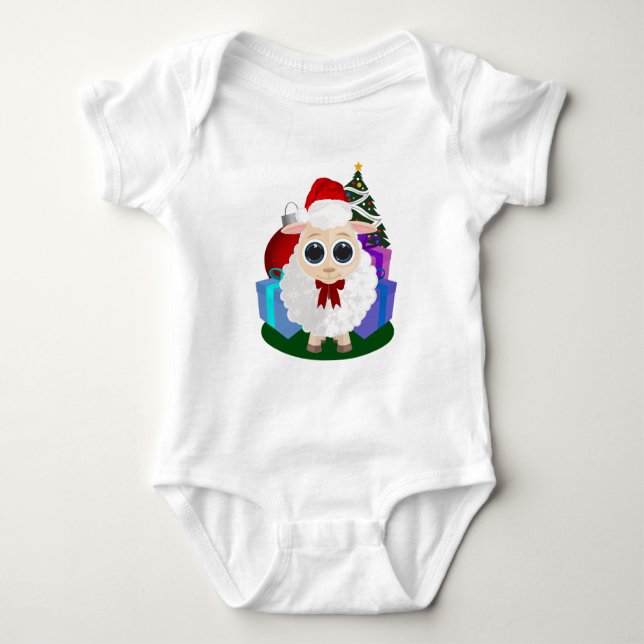 Sheep - Christmas Baby Bodysuit (Front)