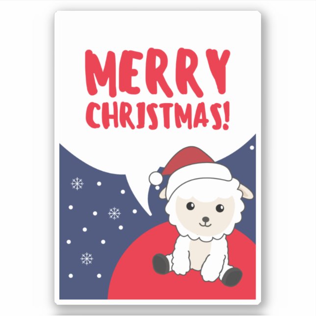Sheep Christmas Sheep Winter Animals Sticker (Front)