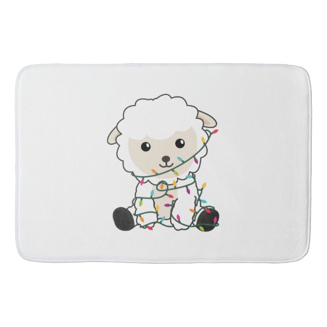 Sheep Christmas Snow Winter Animals Sheeps Bath Mat (Front)