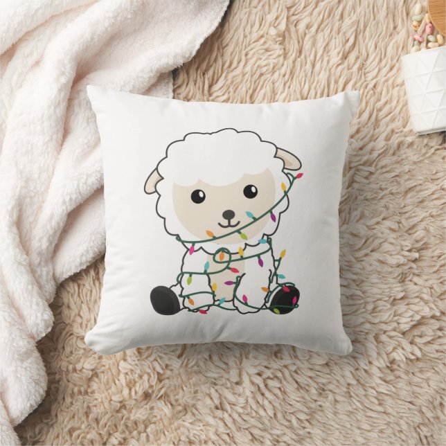 Sheep Christmas Snow Winter Animals Sheeps Cushion (Blanket)