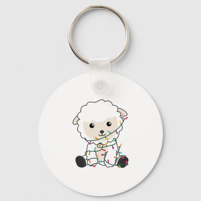 Sheep Christmas Snow Winter Animals Sheeps Key Ring (Front)