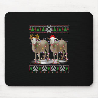 Sheep Christmas Tree Lights | Santa Animal Gift Mouse Pad