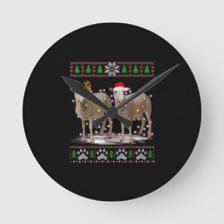 Sheep Christmas Tree Lights | Santa Animal Gift Round Clock