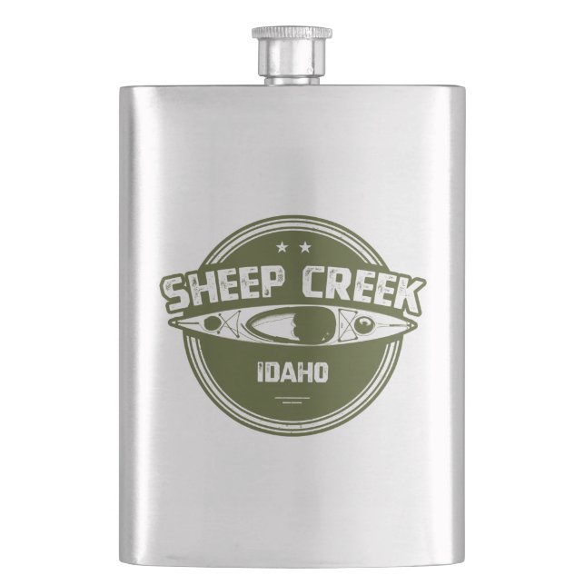 Sheep Creek Wild And Scenic River Idaho Kayaking Hip Flask (Front)