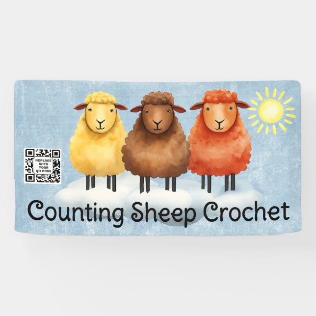 Sheep crochet knitting craft show booth display banner (Horizontal)