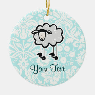 Sheep; Cute Ceramic Tree Decoration