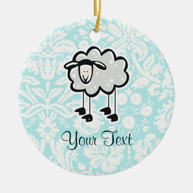 Sheep; Cute Ceramic Tree Decoration (Front)