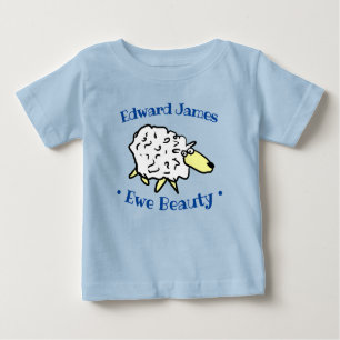 Sheep Design Cartoon to Personalise Baby T-Shirt
