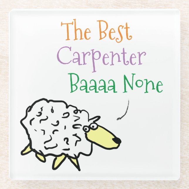 Sheep Design for a Carpenter Glass Coaster (Front)