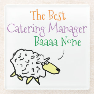 Sheep Design for a Catering Manager Glass Coaster