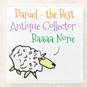 Sheep Design for an Antique Collector Glass Coaster