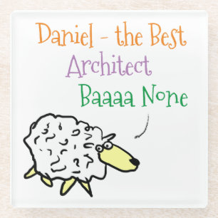 Sheep Design for an Architect Glass Coaster
