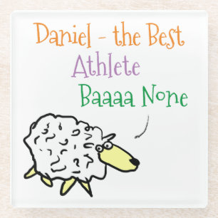 Sheep Design for an Athlete Glass Coaster