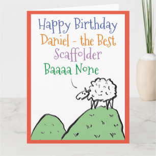 Sheep Design Happy Birthday to a Scaffolder Card