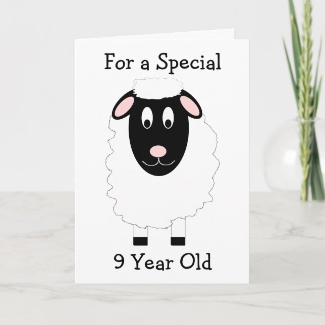 Sheep Design Personalised 9th Birthday Card (Front)