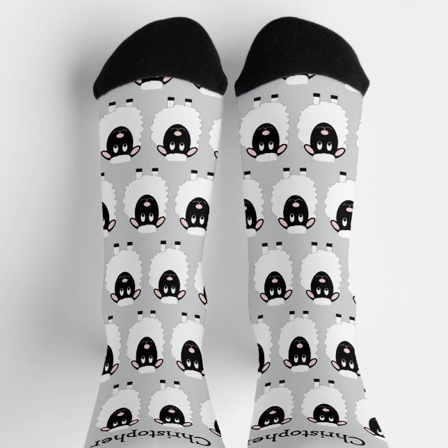Sheep Design Personalised Socks (Top)