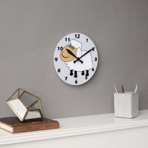 Sheep Design Round Clock