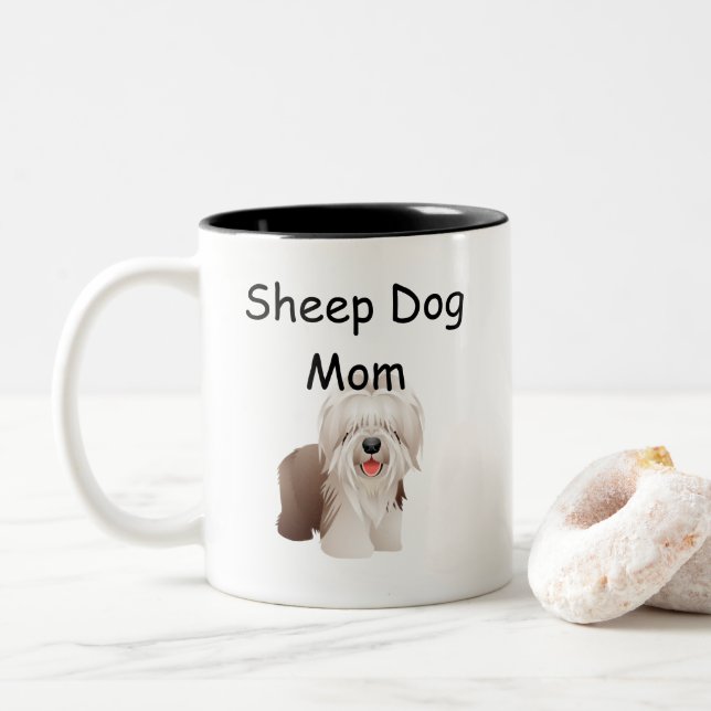 Sheep Dog Mum Coffee Mug (With Donut)