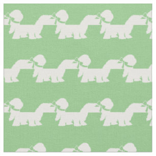 Sheep Dog Silhouette Pet Sage Green Fabric