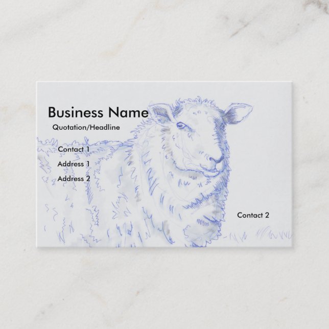 Sheep Drawing Business Cards (Front)