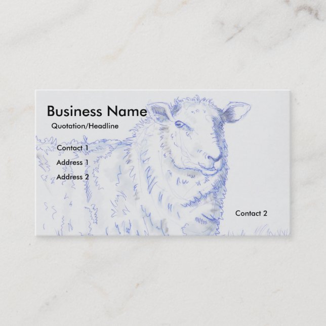 Sheep Drawing Business Cards (Front)