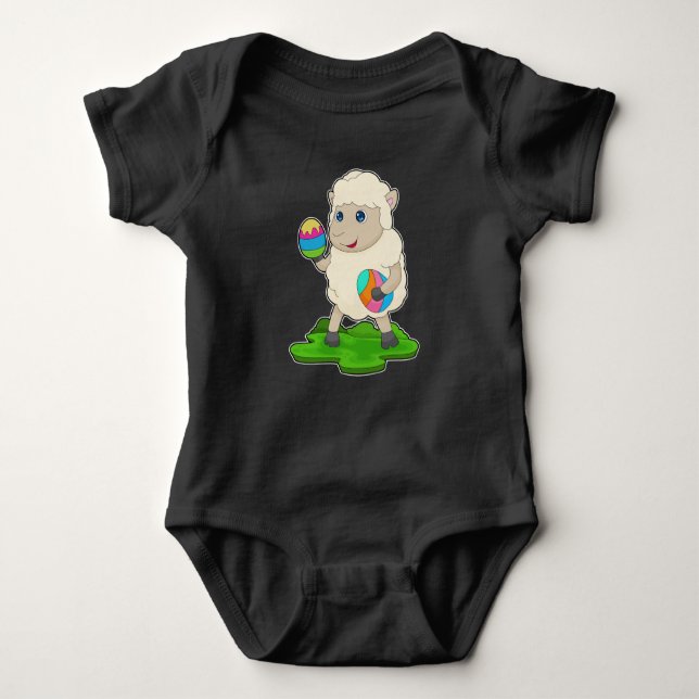 Sheep Easter Easter eggs Baby Bodysuit (Front)