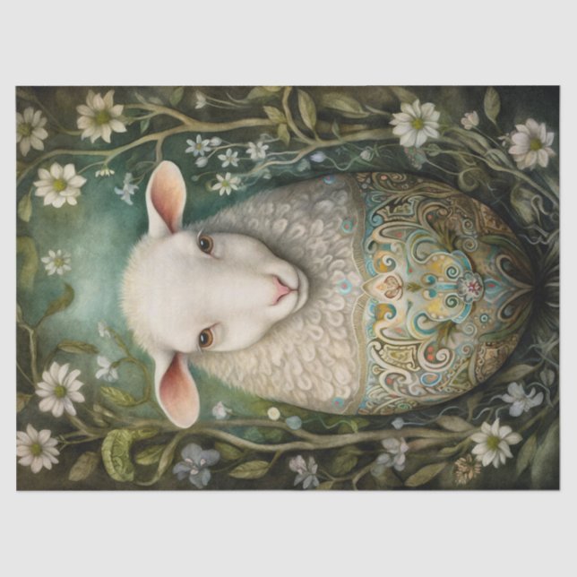 Sheep Easter Egg Tissue Paper (Front)