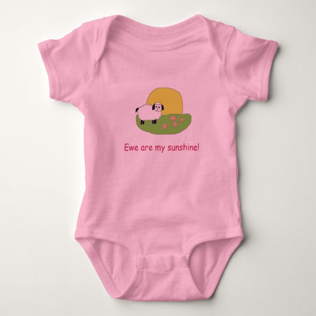 sheep, Ewe are my sunshine! Baby Bodysuit (Front)