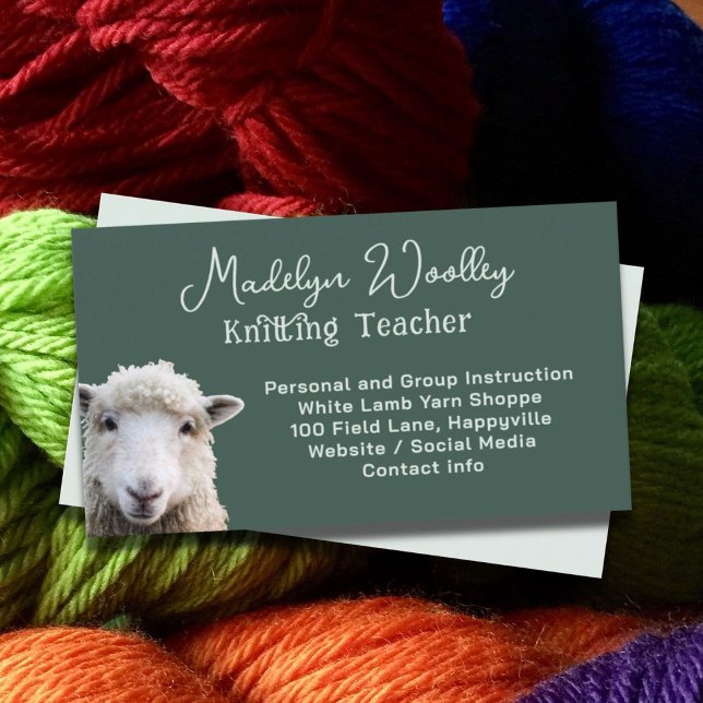 Sheep Face Custom Yarn Fibre Craft Shop Business Card (Creator Uploaded)