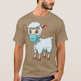 Sheep Face Mask Funny Sheep Wearing Mask Sheep Lov T-Shirt