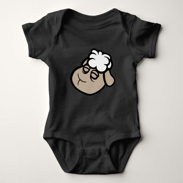 Sheep Face Sad Tired Exhausted Sleeping Weary Baby Bodysuit (Front)