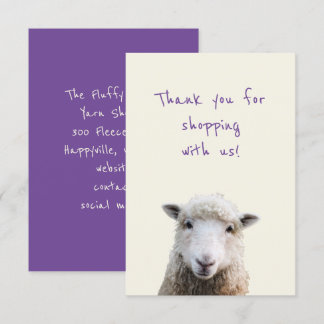 Sheep Face Small Business Thank You Note Cards