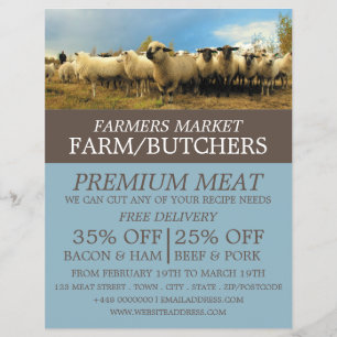 Sheep Farm, Farmer & Butcher Advertising Flyer