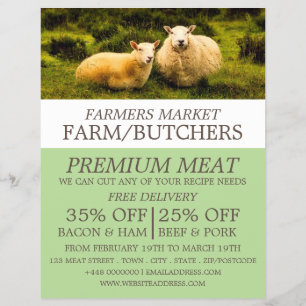 Sheep, Farmer & Butcher Advertising Flyer