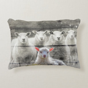 Sheep Flock Baby Lamb Decorative Cushion