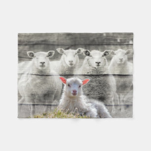 Sheep Flock Baby Lamb Fleece Blanket