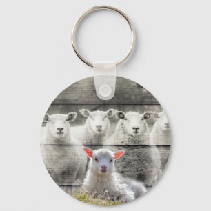 Sheep Flock Baby Lamb Key Ring