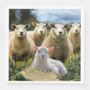 Sheep Flock Baby Lamb Napkin