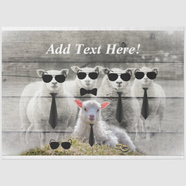 Sheep Flock Baby Lamb Tissue Paper (Front)