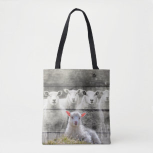 Sheep Flock Baby Lamb Tote Bag