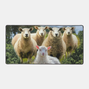 Sheep Flock Sheep Herd Baby Lamb Desk Mat